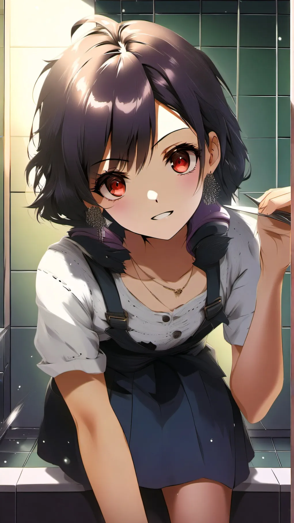 ai character: Bathroom girl background