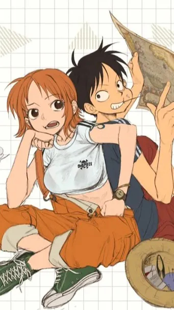 ai character: Nami x Luffy background