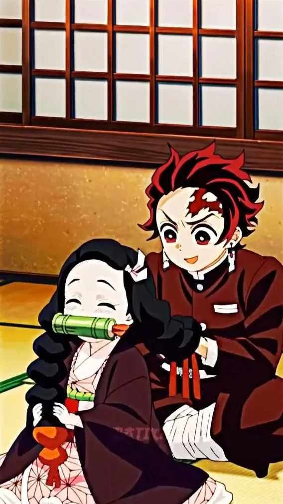 ai character: Nezuko and Tanjiro background
