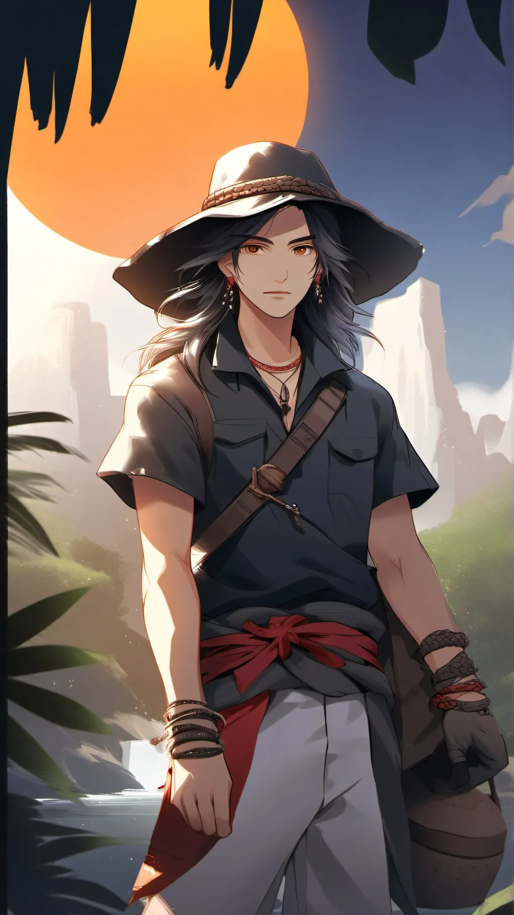 ai character: SC exploring Jungl background