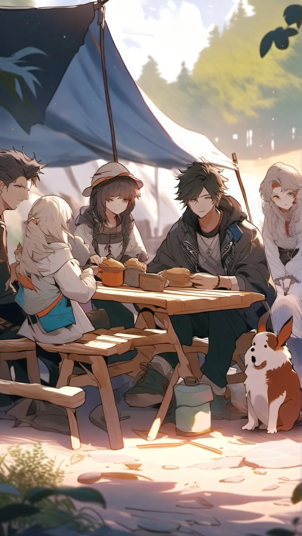ai character: Campsite background