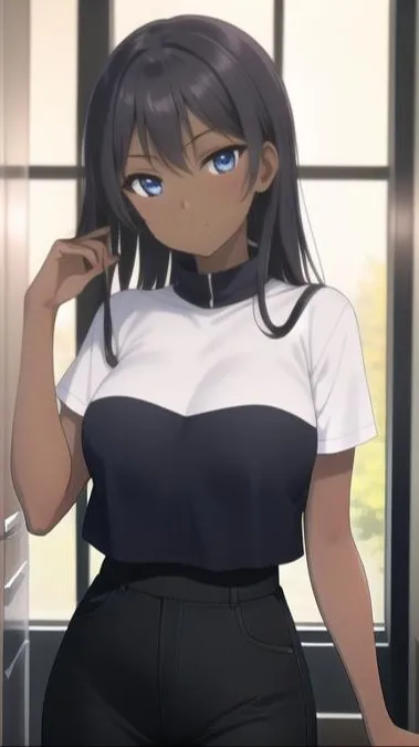 ai character: slime costume girl background
