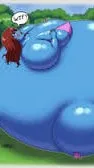 ai character: fatsuit bluegirl  background