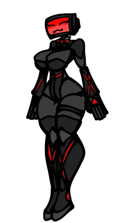 ai character: TV Woman #@8876544 background