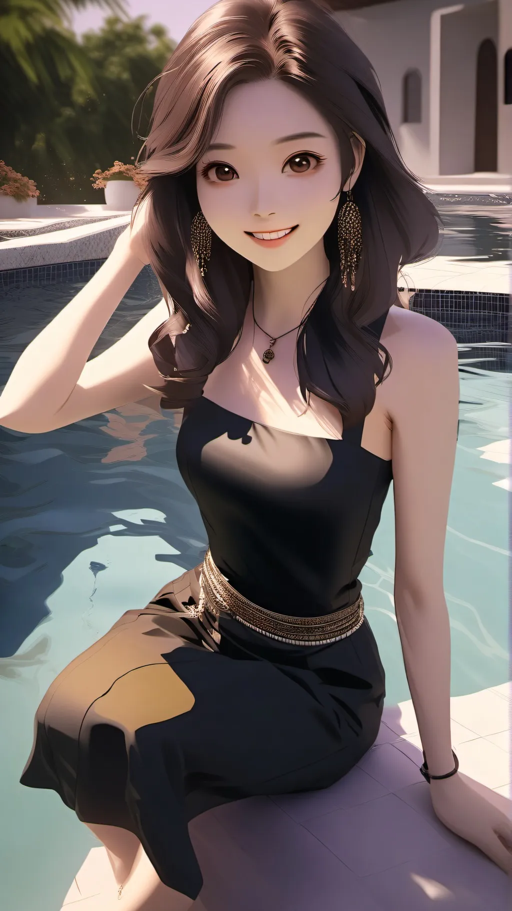 ai character: Pool girl background
