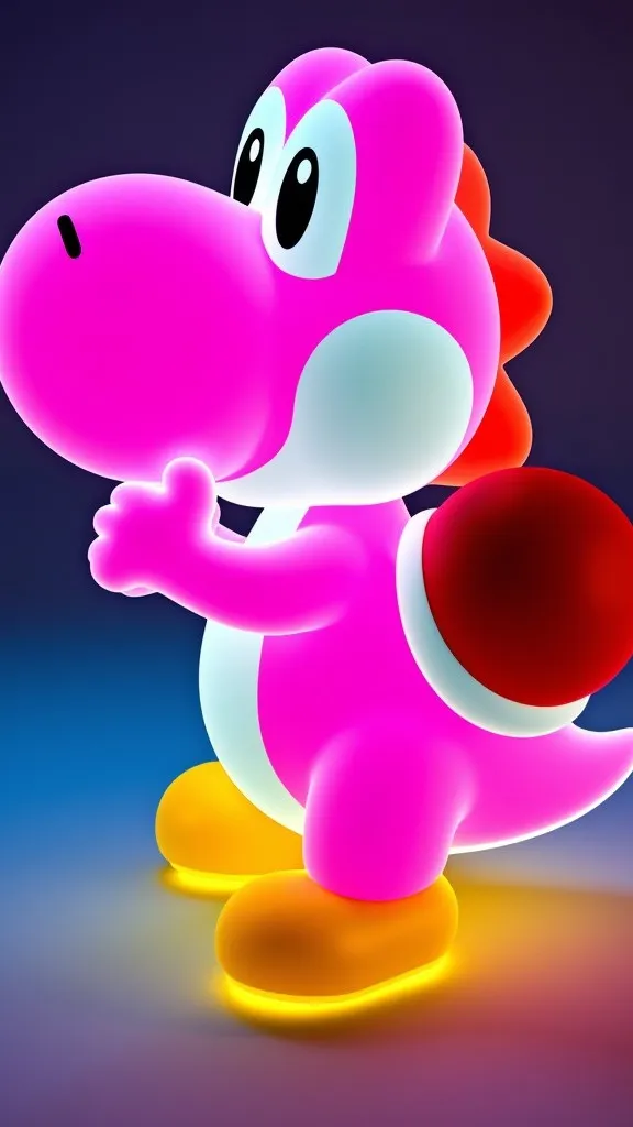 ai character: Pink Yoshi background