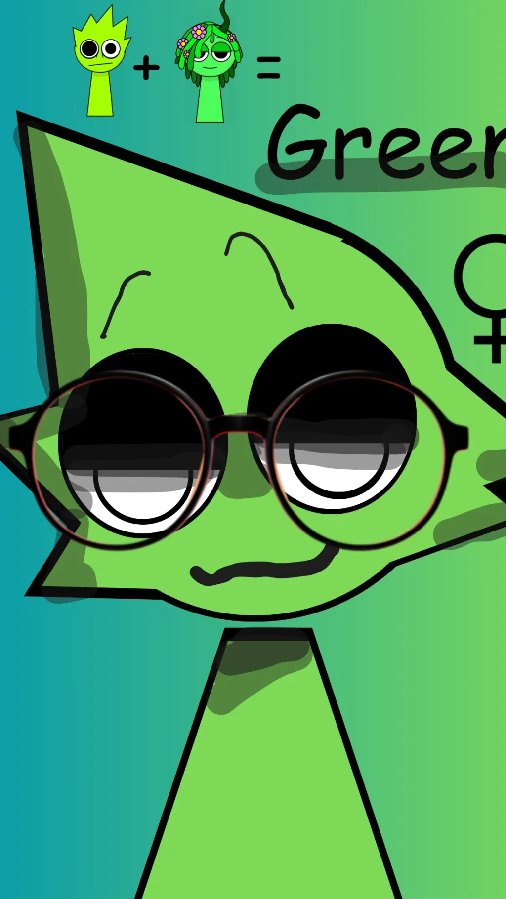 ai character: Green background