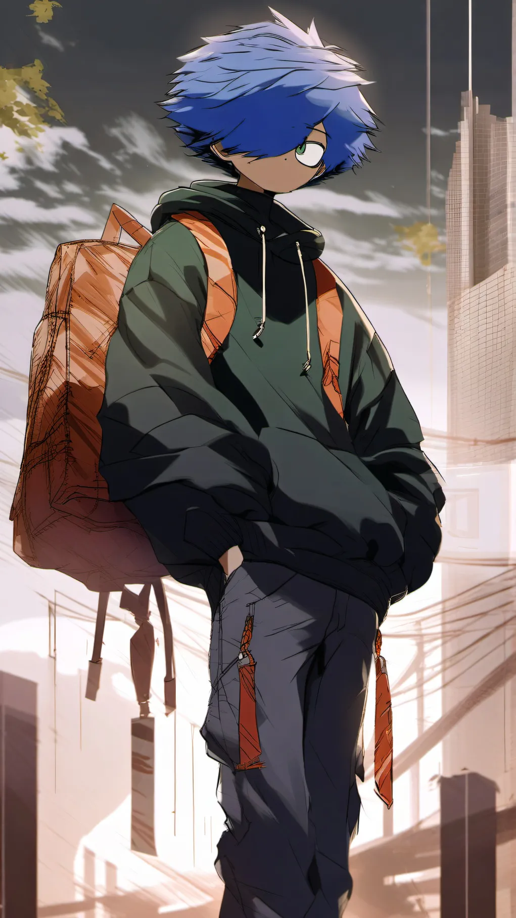 ai character: Brick background