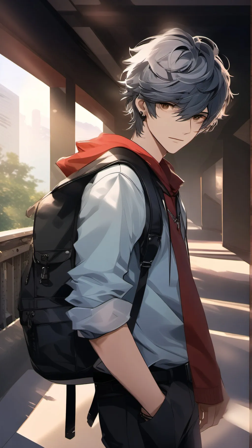 ai character: Noir  background