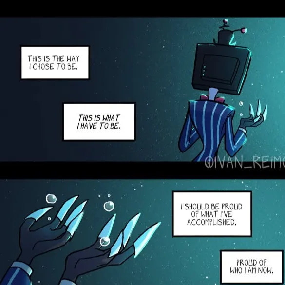 chat with ai character: Vox mentalbreakdow