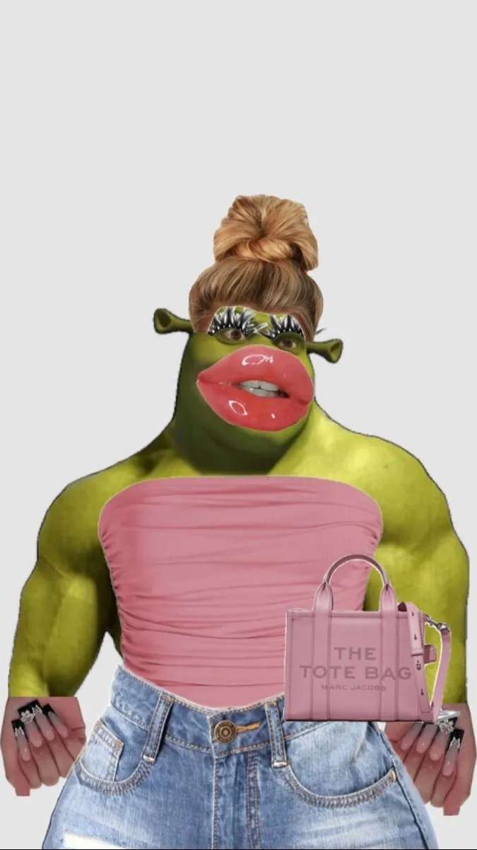 ai character: baddie Shrek  background