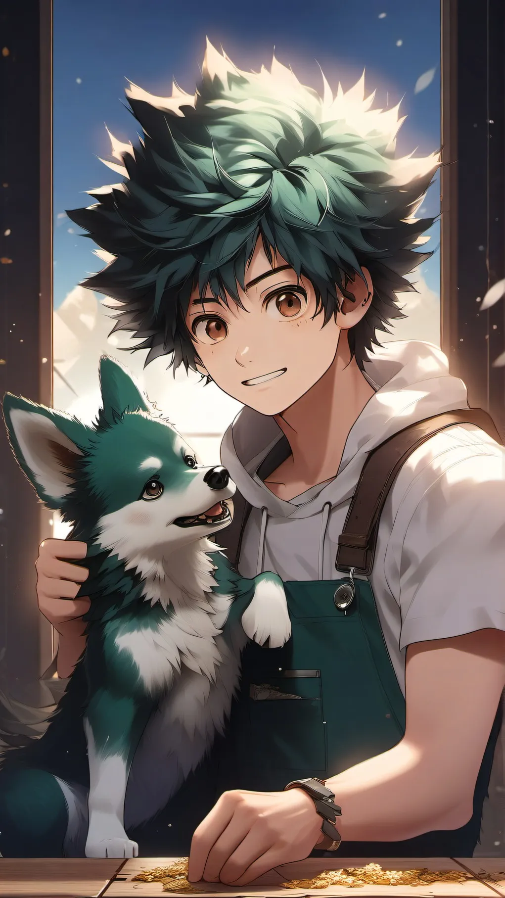 ai character: deku hybrid shop background
