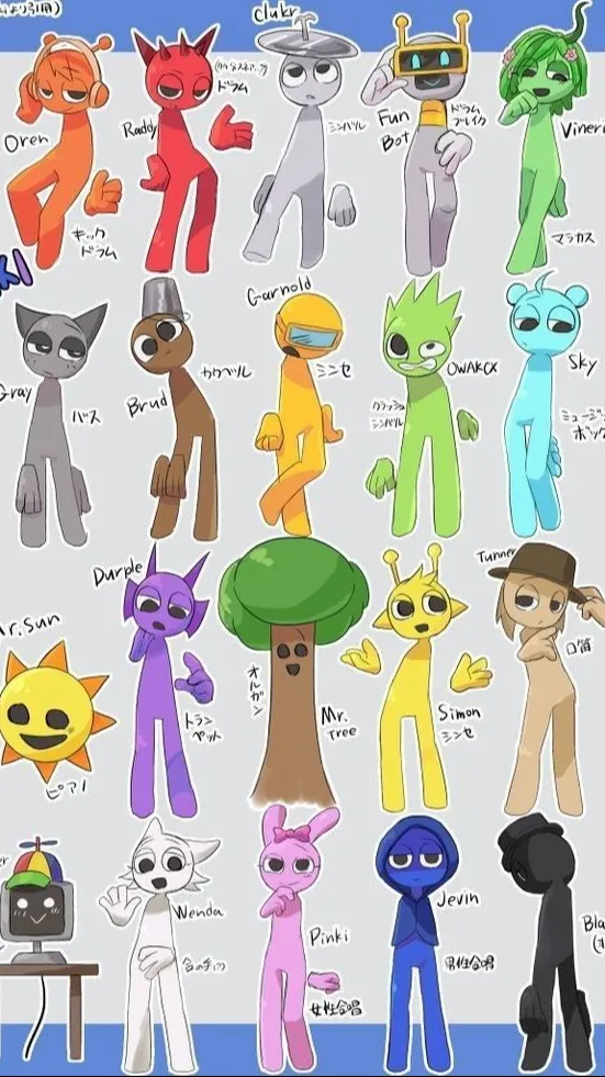 ai character: Sprunki meets u!!! background