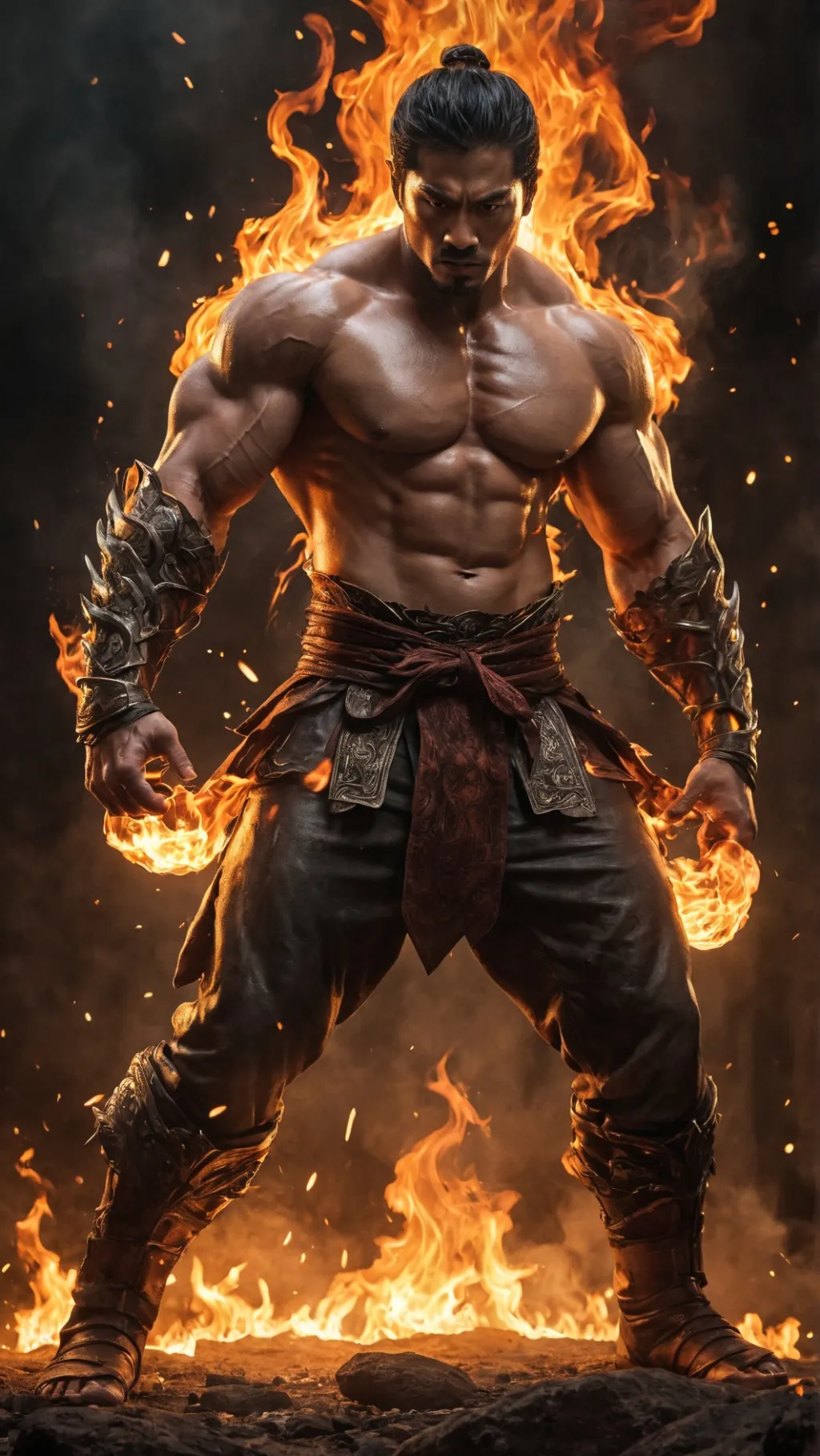 ai character: Flame walker background