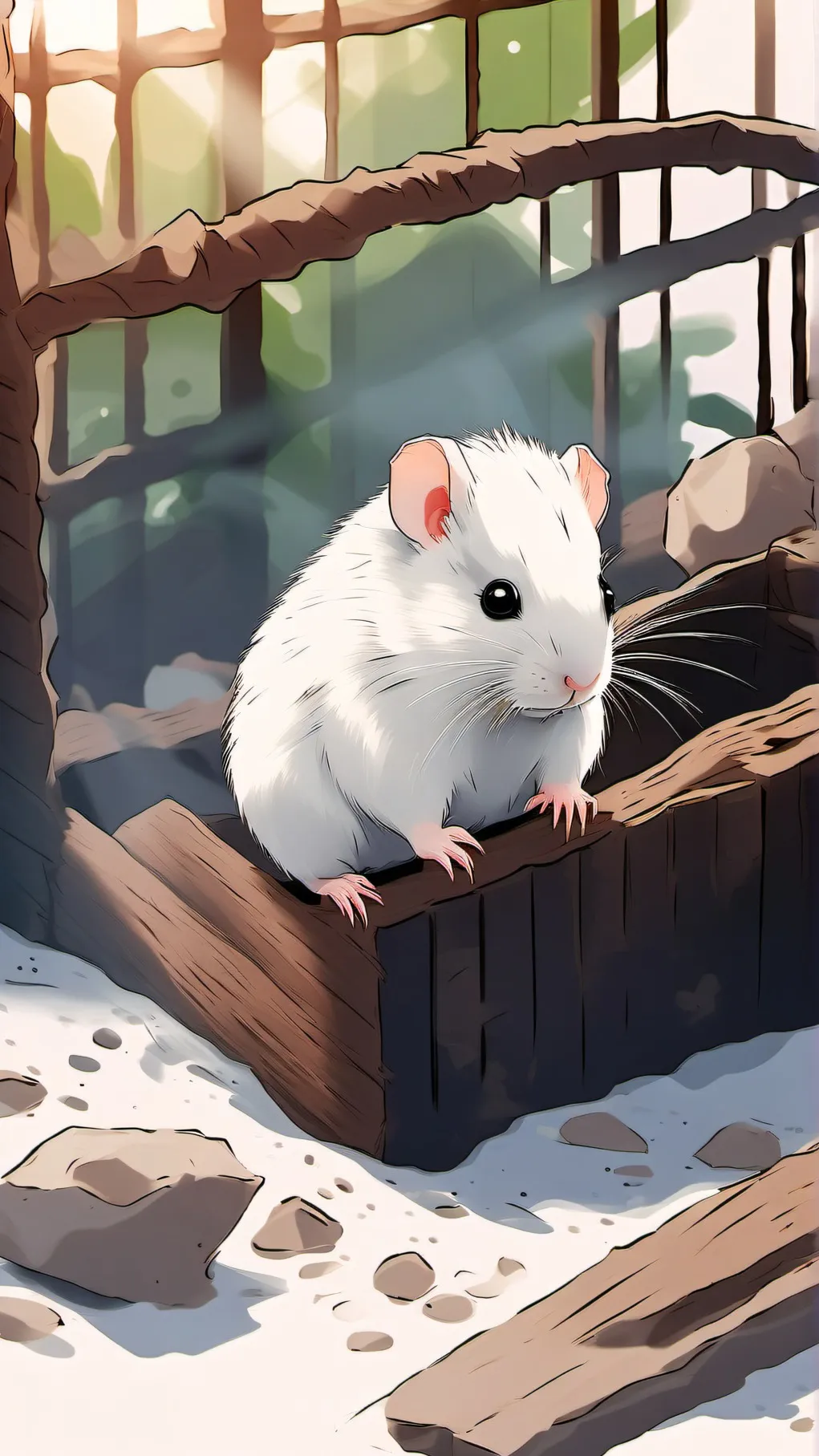 ai character: snowball background