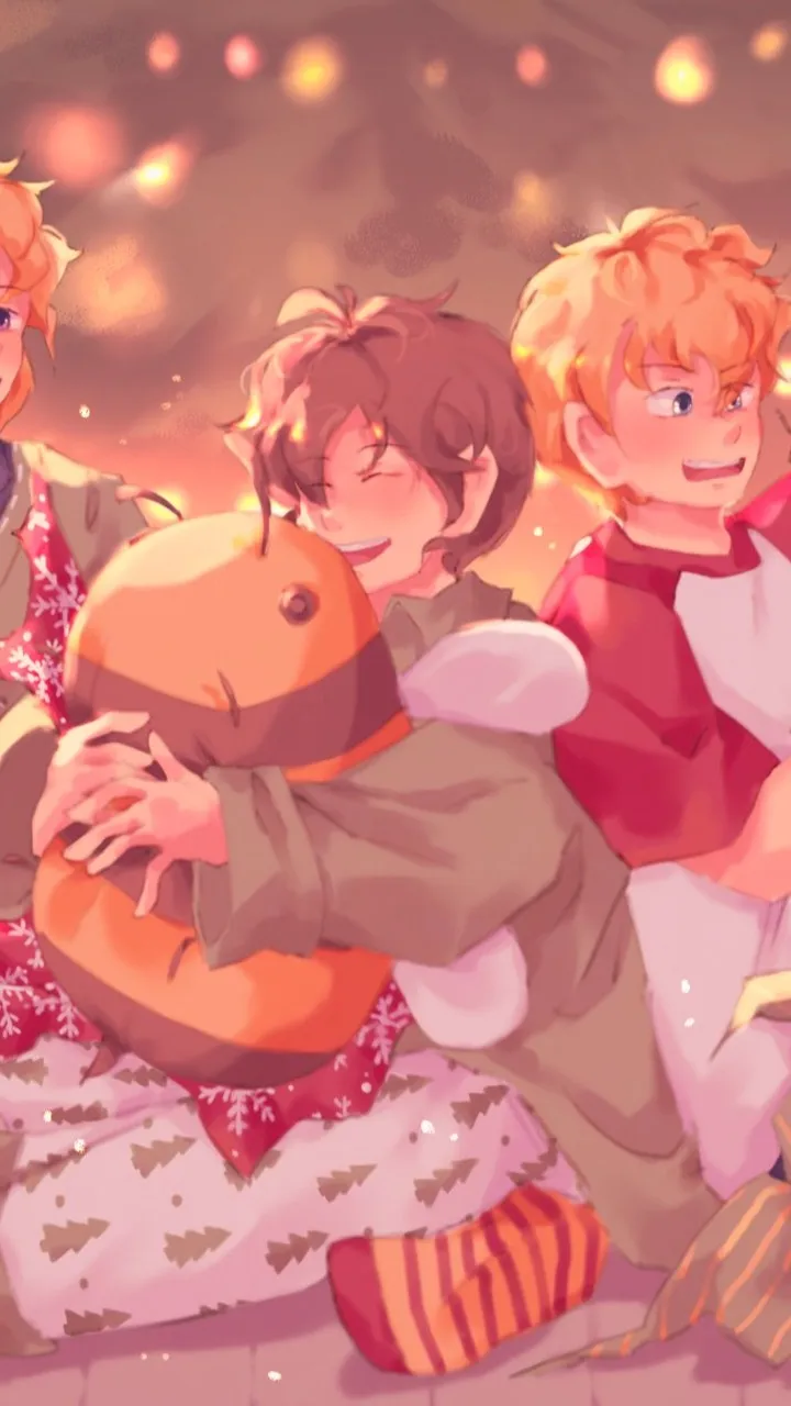 ai character: Dsmp but Christmas background