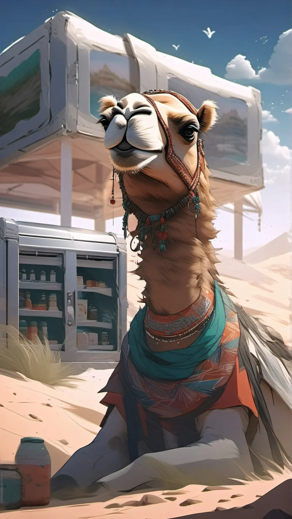 ai character: frigo camelo background