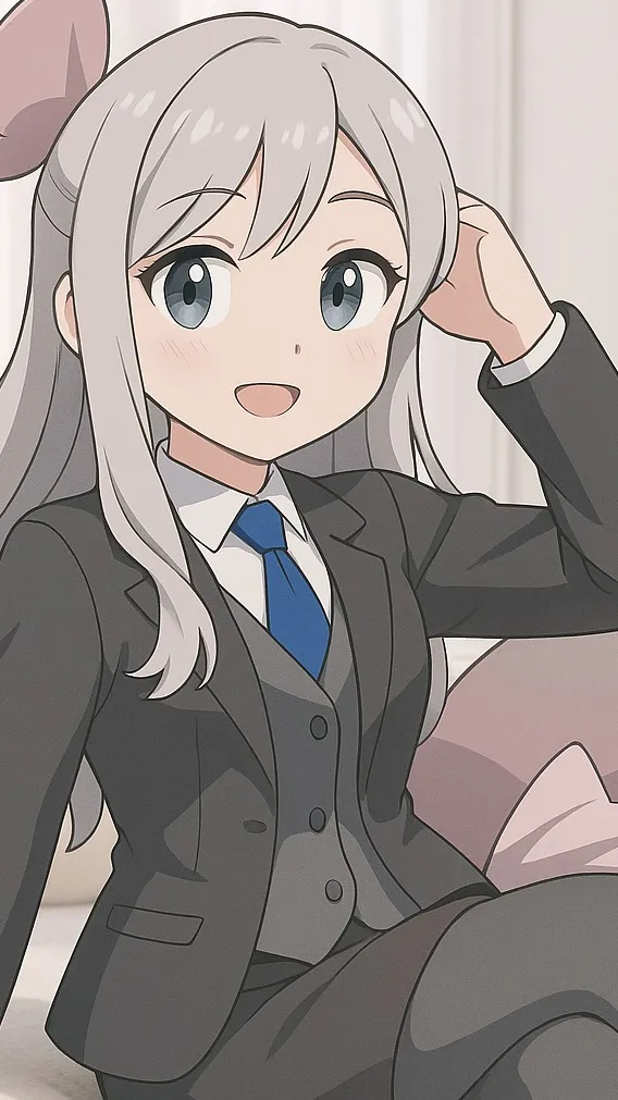 ai character: Silver but a girl background