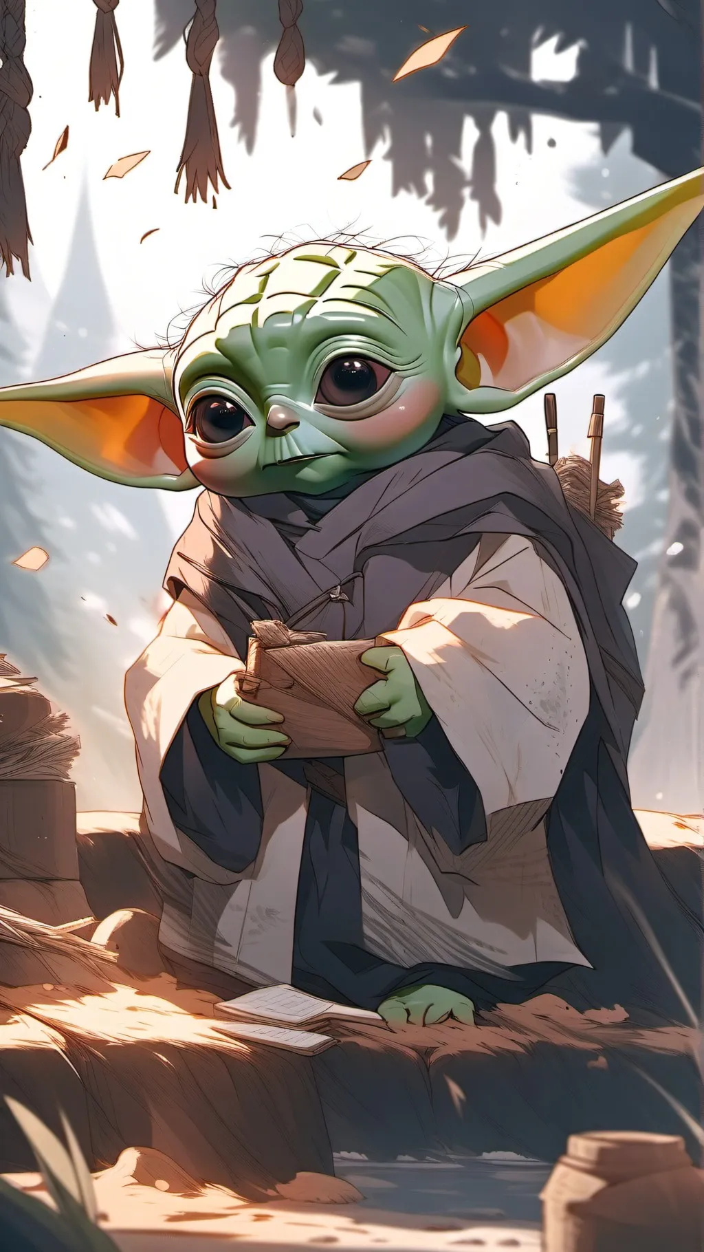 ai character: YODA TEACHER background