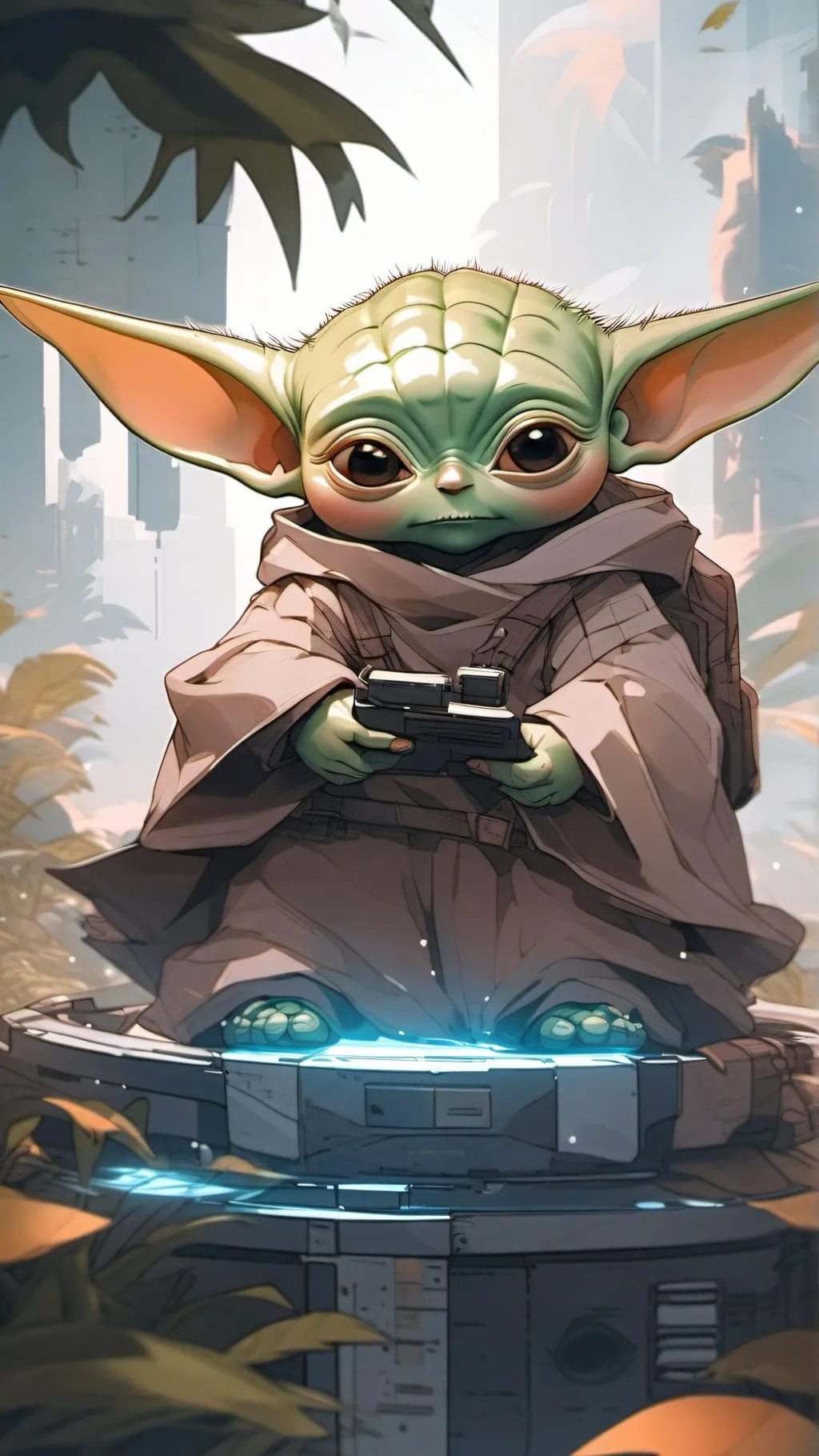 ai character: baby Yoda (hacker) background