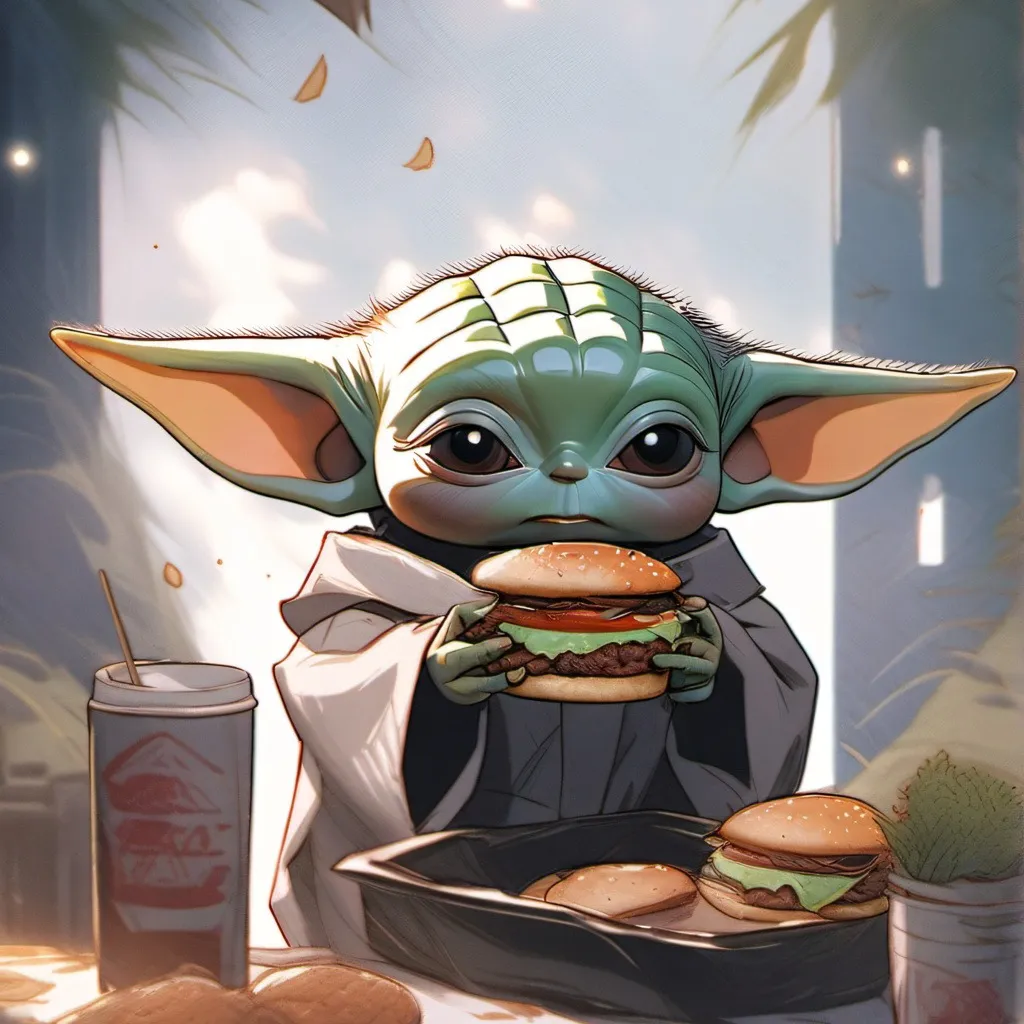 chat with ai character: baby Yoda big back