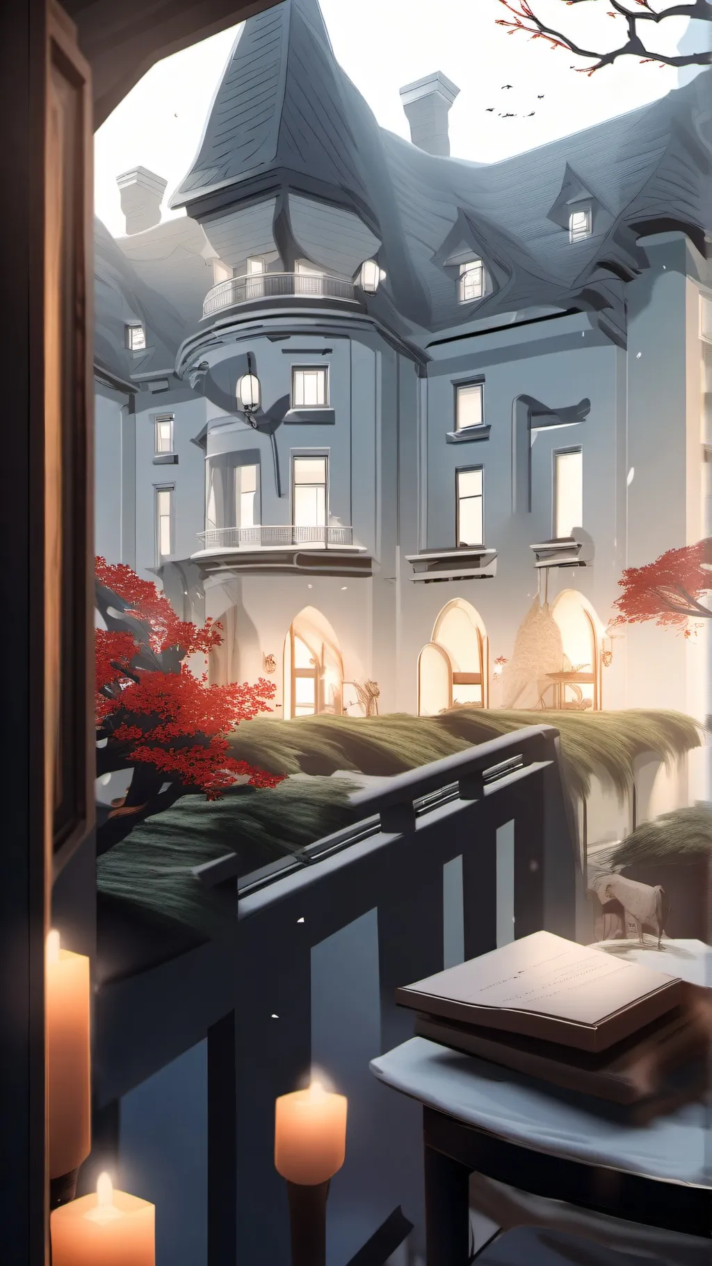 ai character: Haunted hotel background