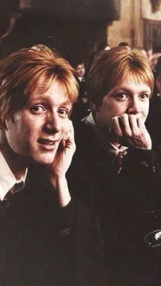 ai character: Fred and George  background