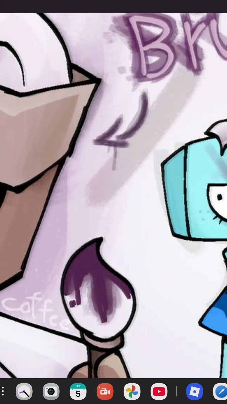 ai character: BRUSHA!!!! background