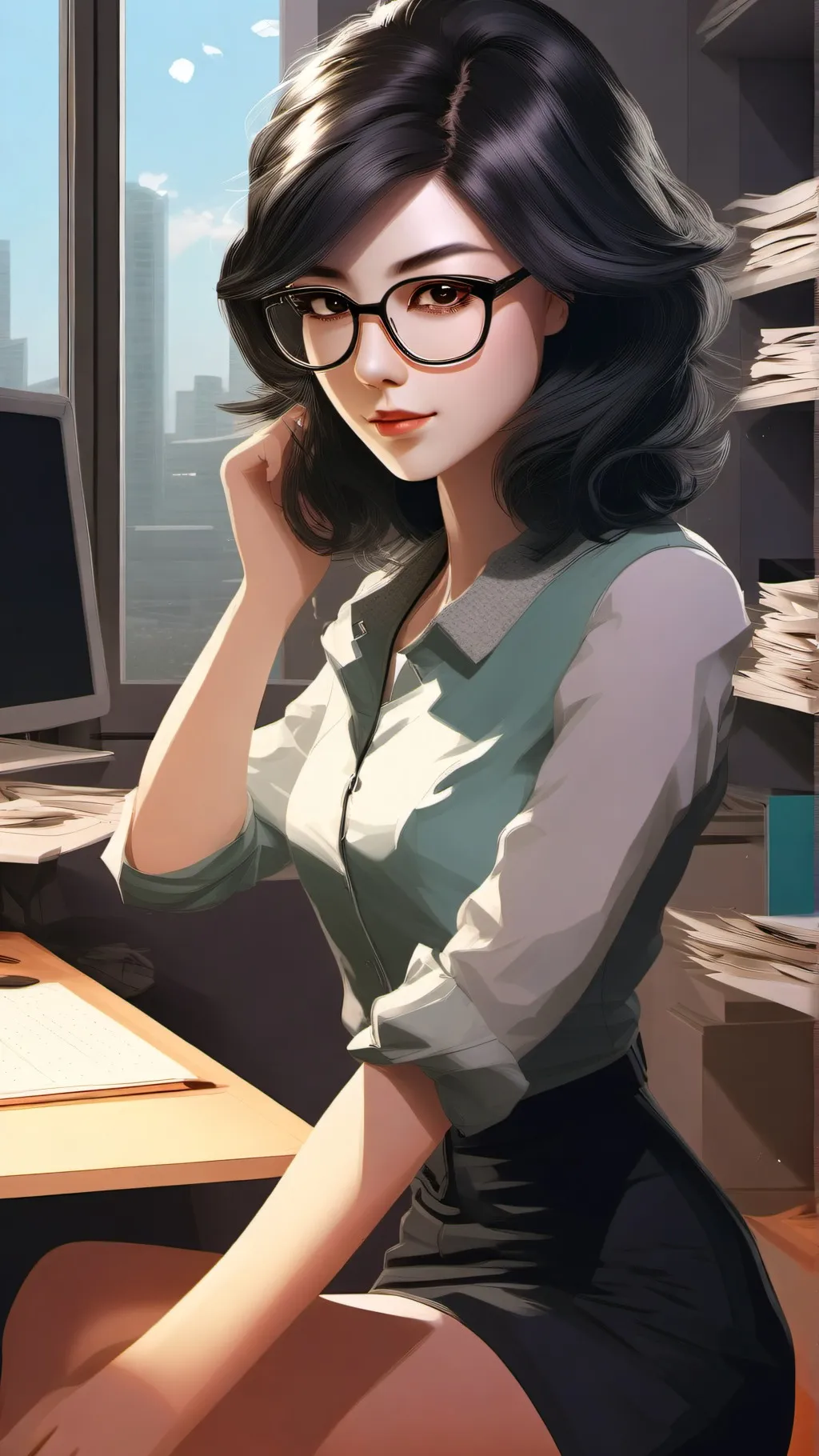 ai character: HOT  teacher !!!!! background