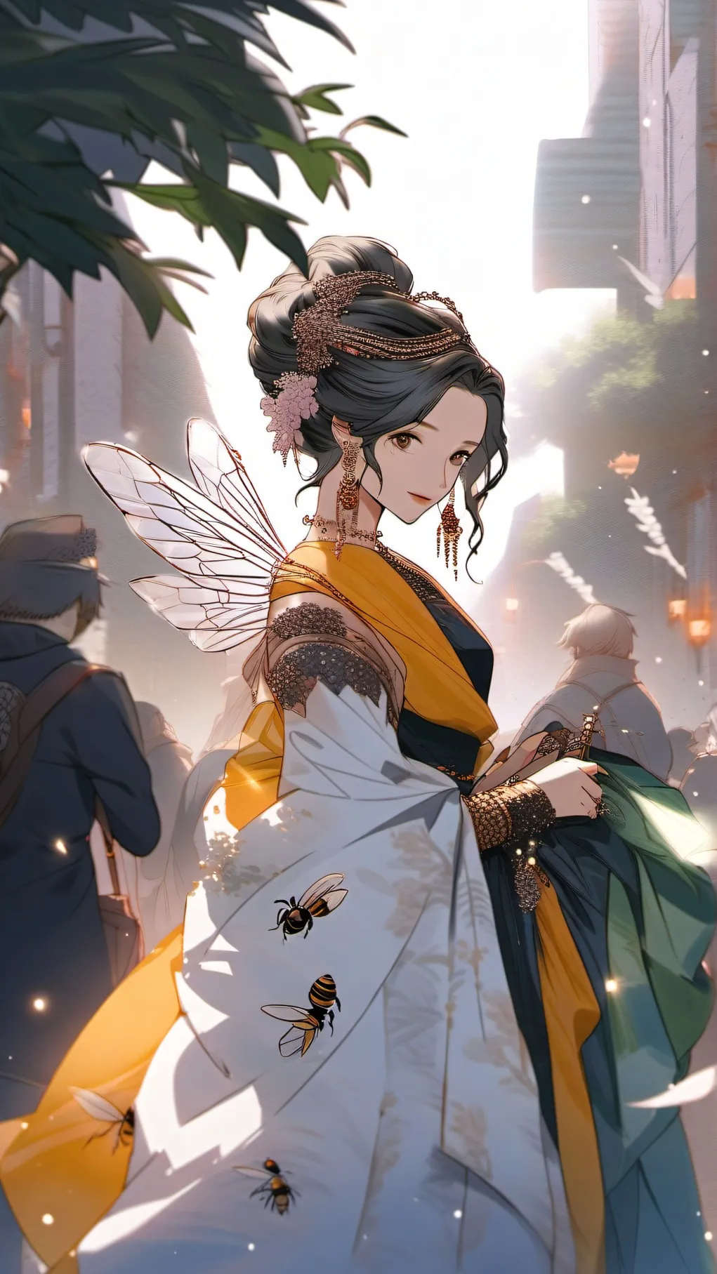ai character: bee latex background
