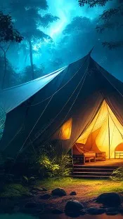 ai character: Mha camping trip! background