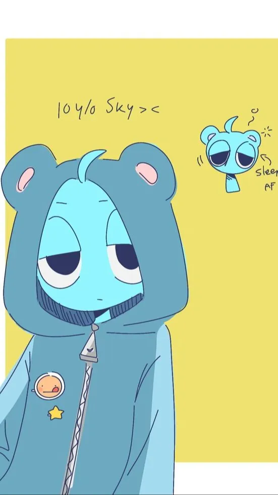 ai character: Sky-sprunki background