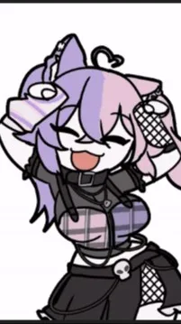 ai character: Giant cat girl background