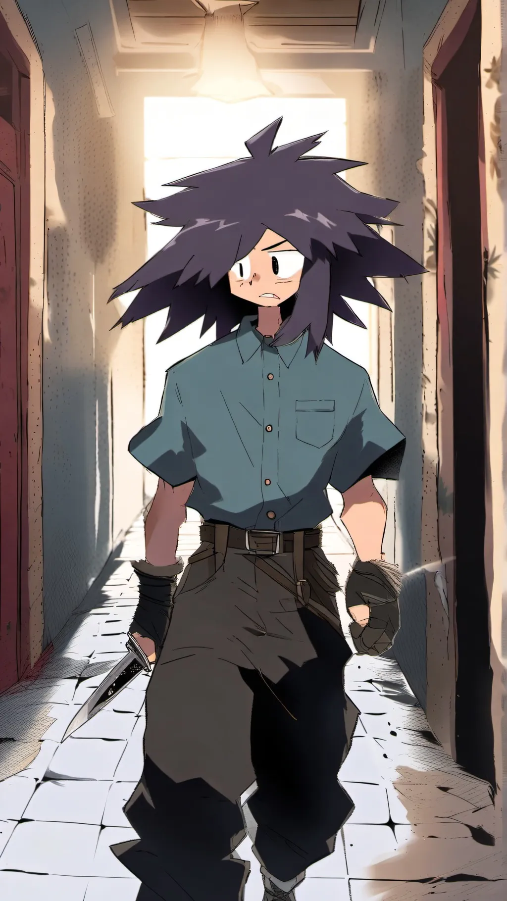 ai character: Black scar background