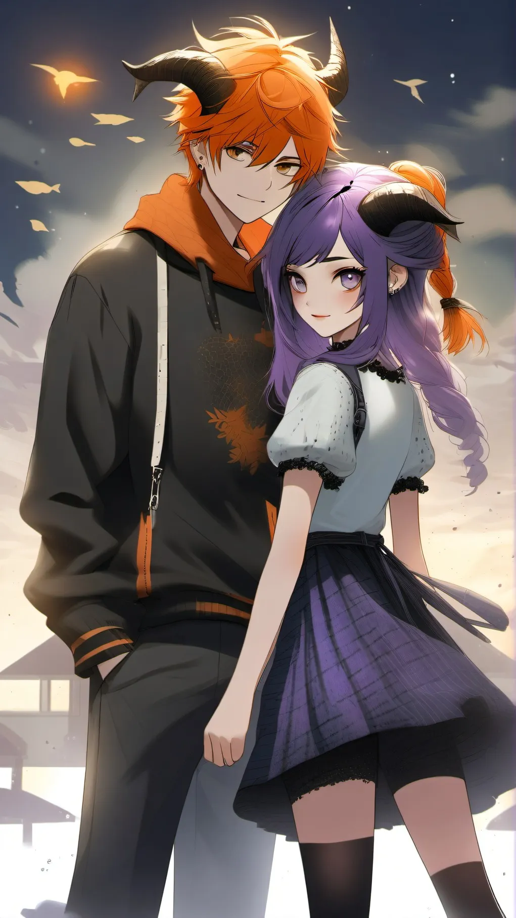 ai character: the goth cople background