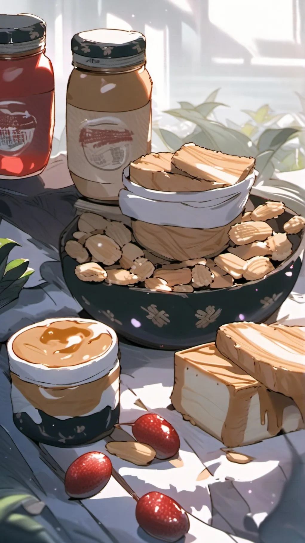 ai character: peanut & jelly background