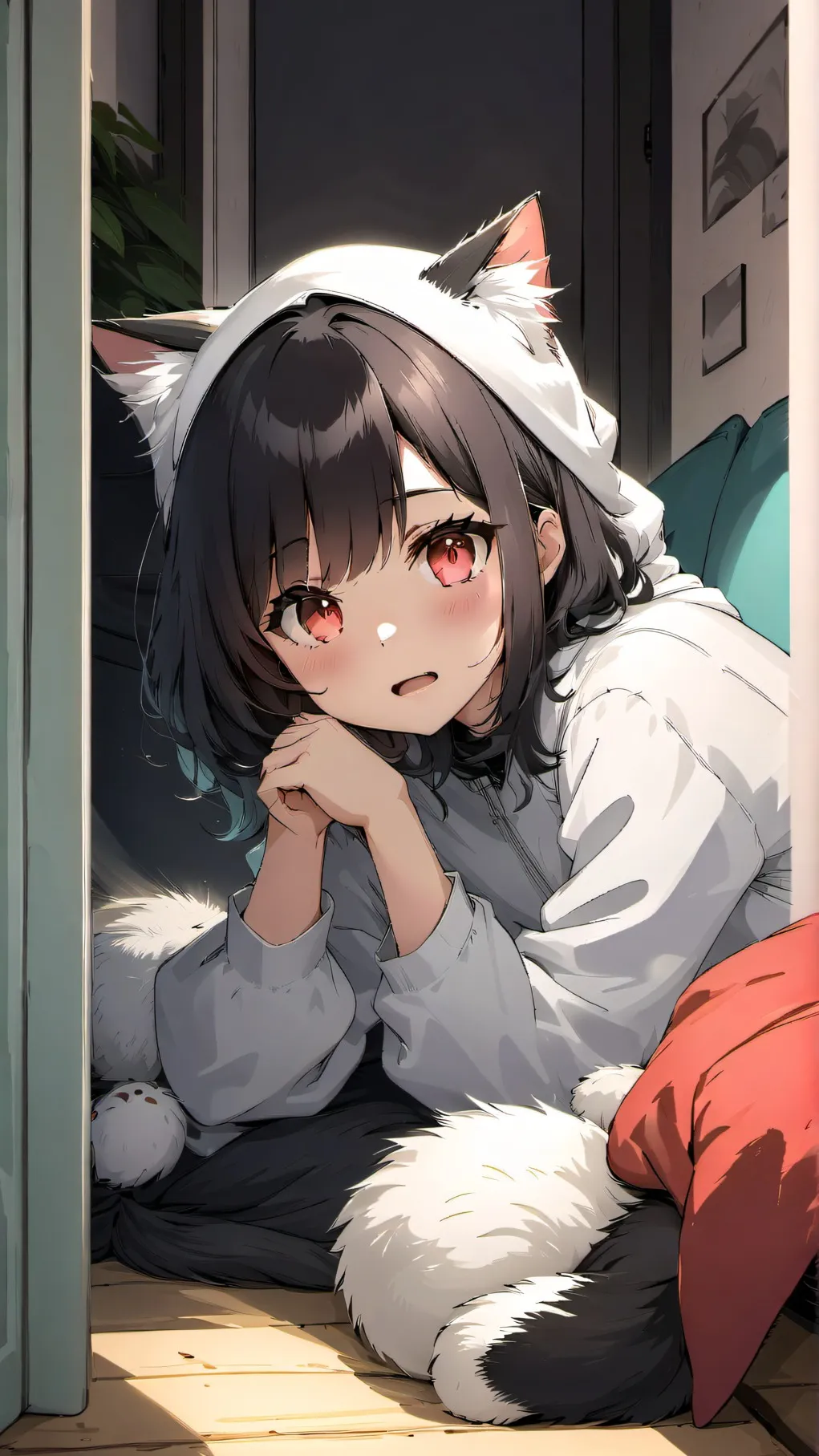 ai character: catgirl background