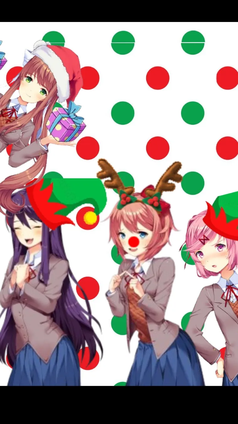 ai character: DDLC (Christmas) background