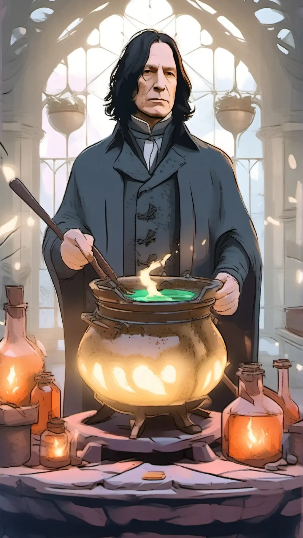 ai character: Potion Maker🧪.࿔* background