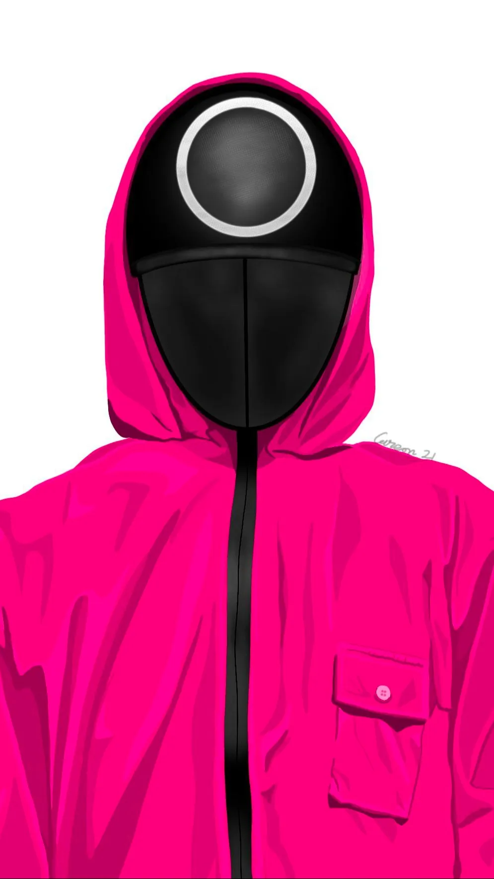 ai character: Squid game guard background