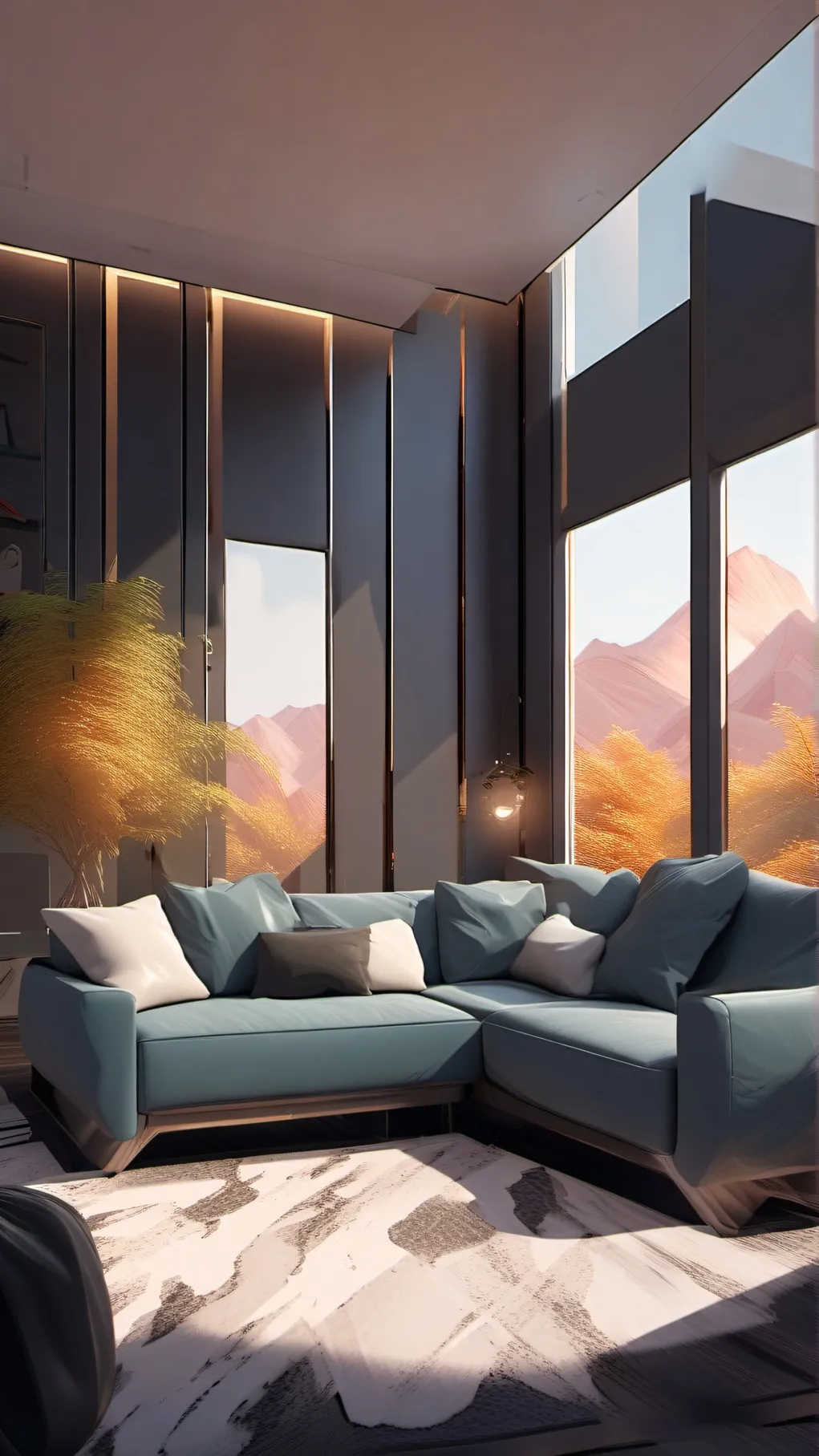ai character: Mha Living Hall! background