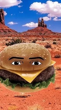 ai character: Chicken Burger background