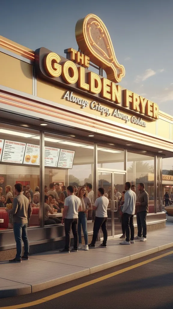 ai character: The Golden Fryer background
