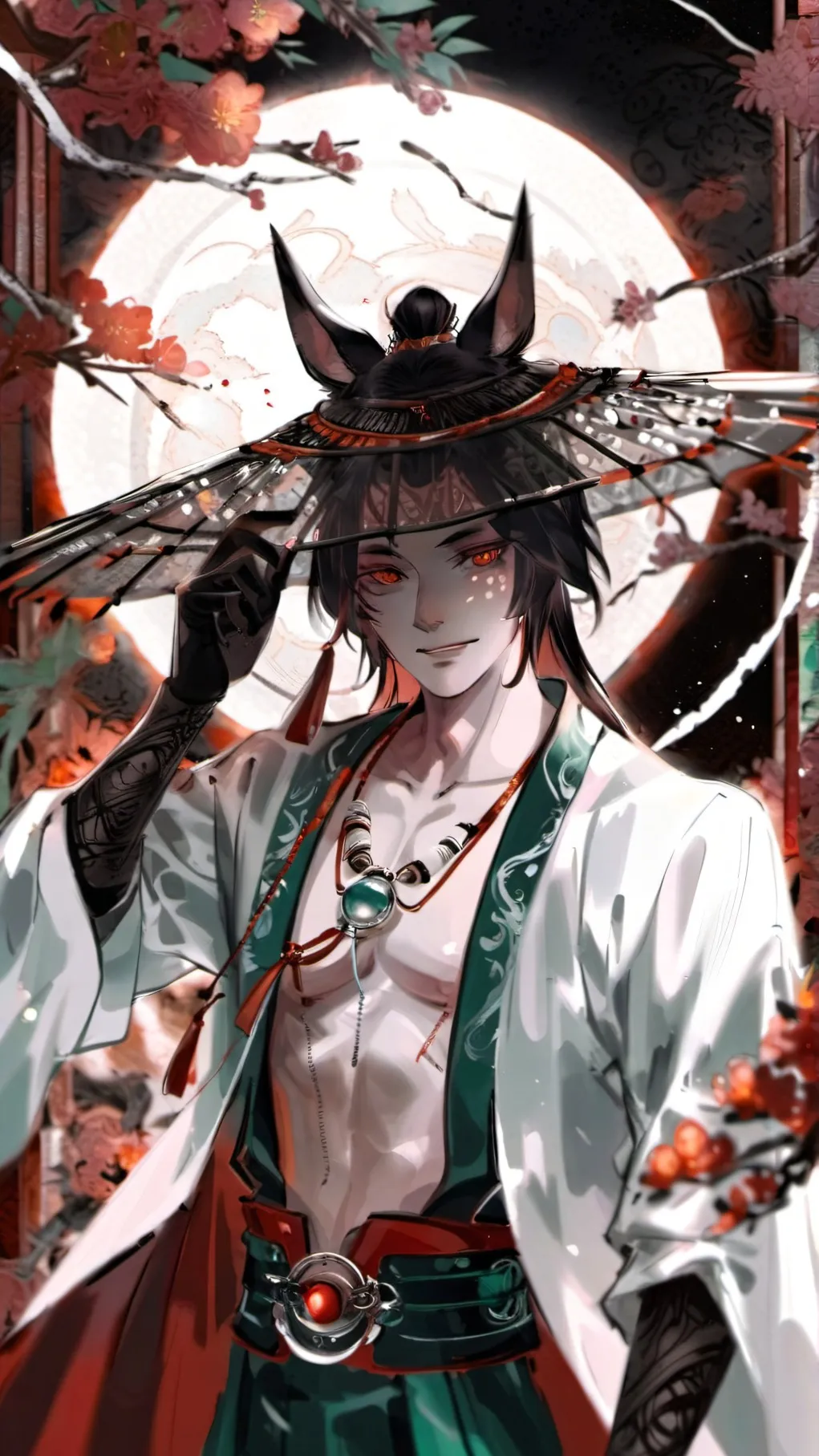 ai character: shirtlessuppermons background