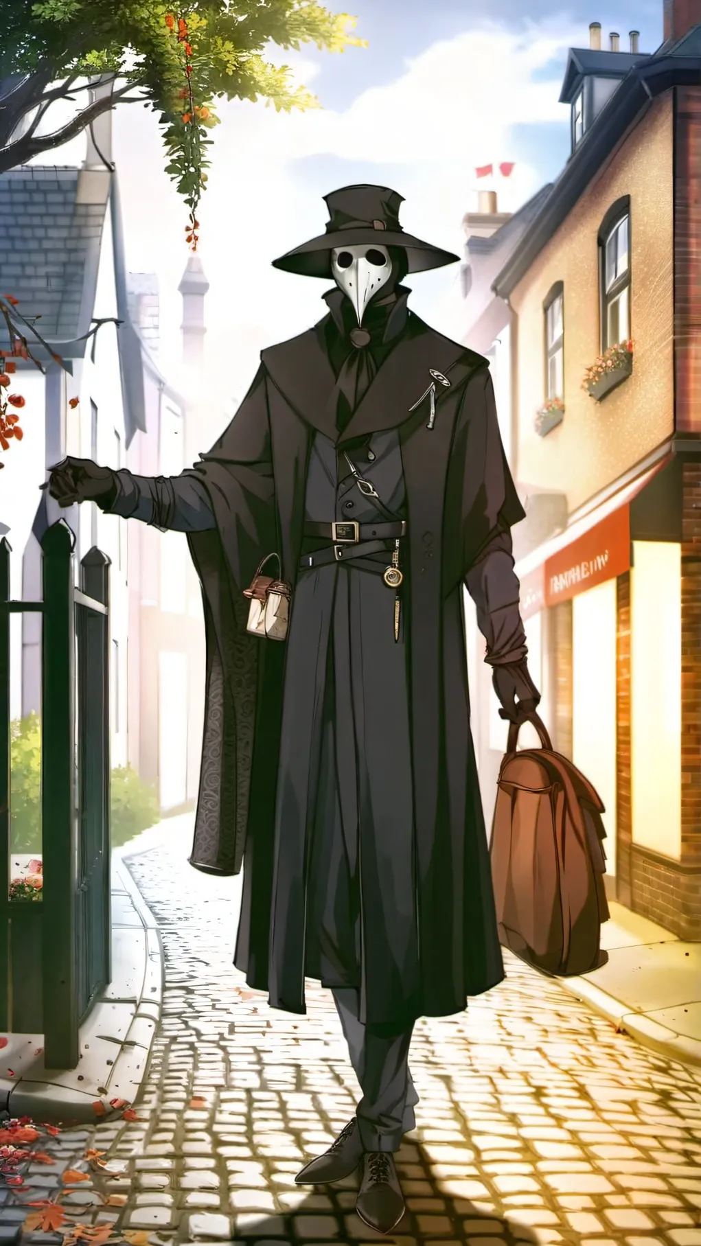 ai character: plague doctor background