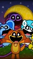 ai character: smiling critters background