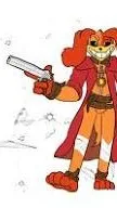 ai character: dogday with a gun background