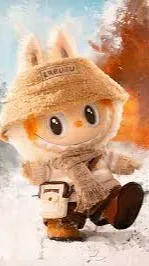 ai character: labubu christmas background