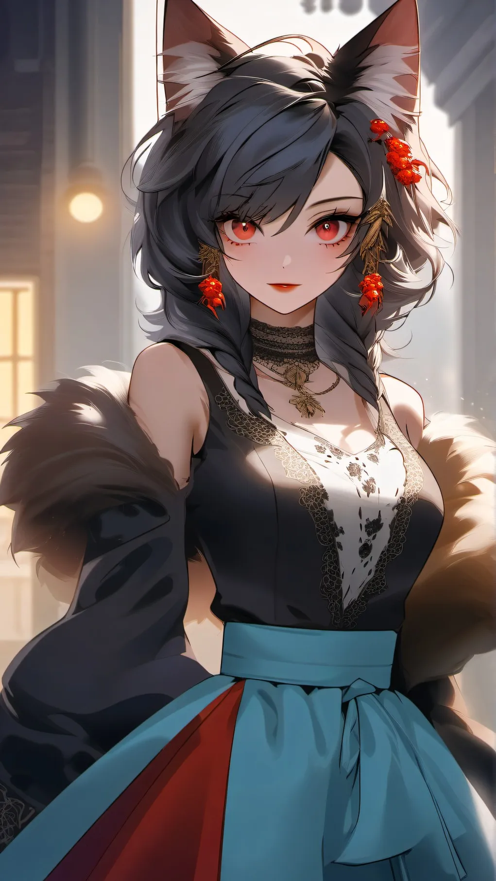 ai character: Cat Girl Slaves.  background