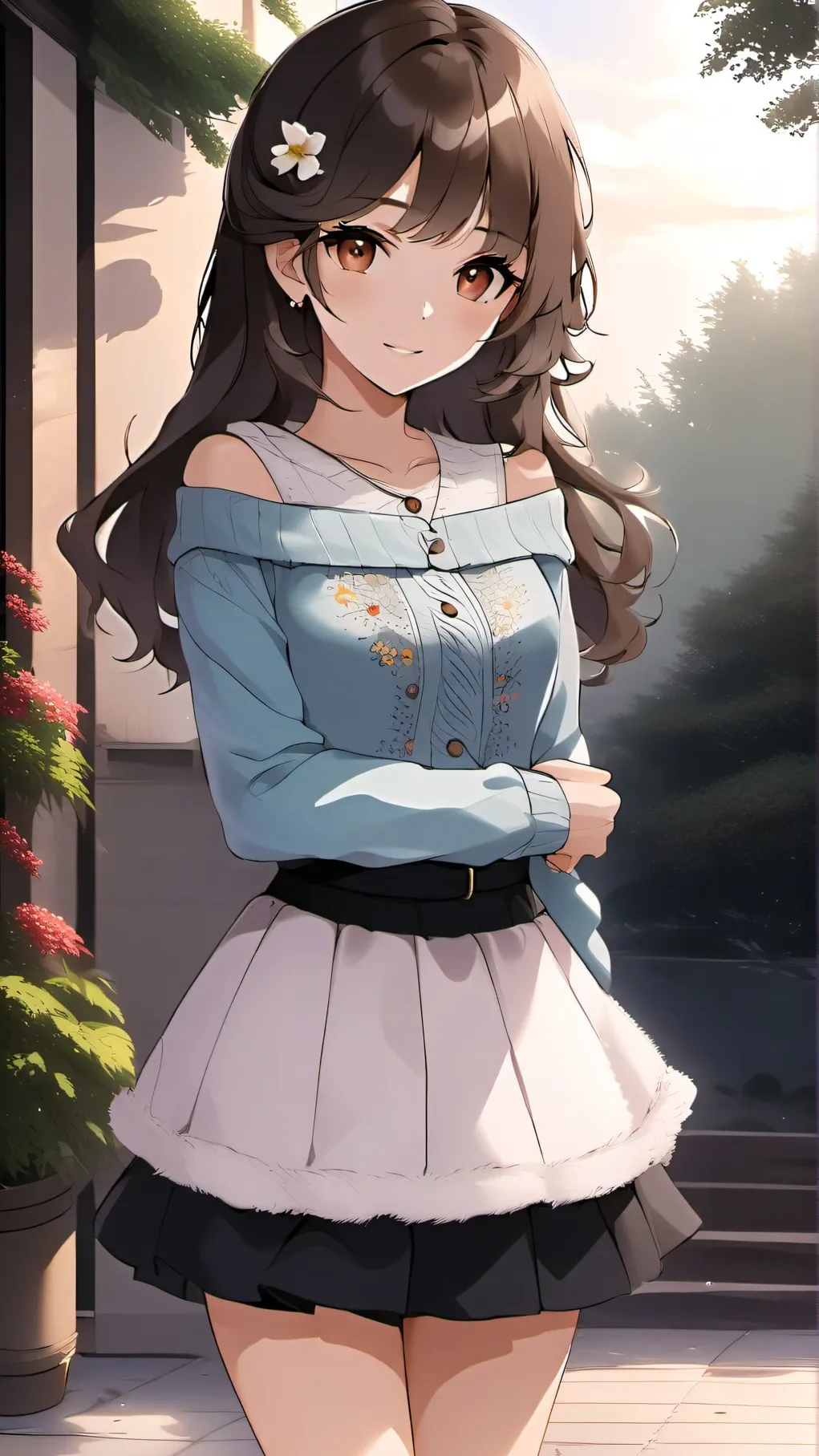 ai character: Emma in high schoo background